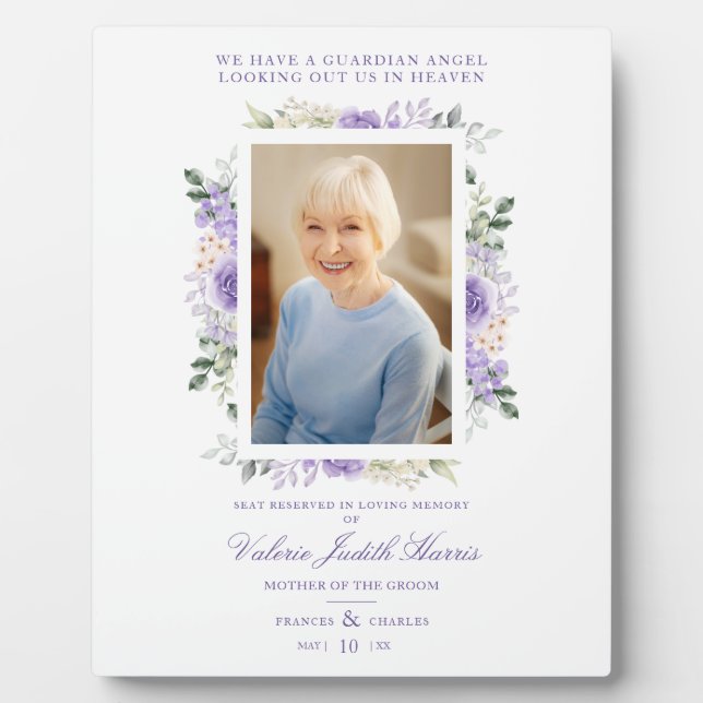 Foto Erinnerung Hochzeit lieben Lila Schatten Fotoplatte (Vorderseite)