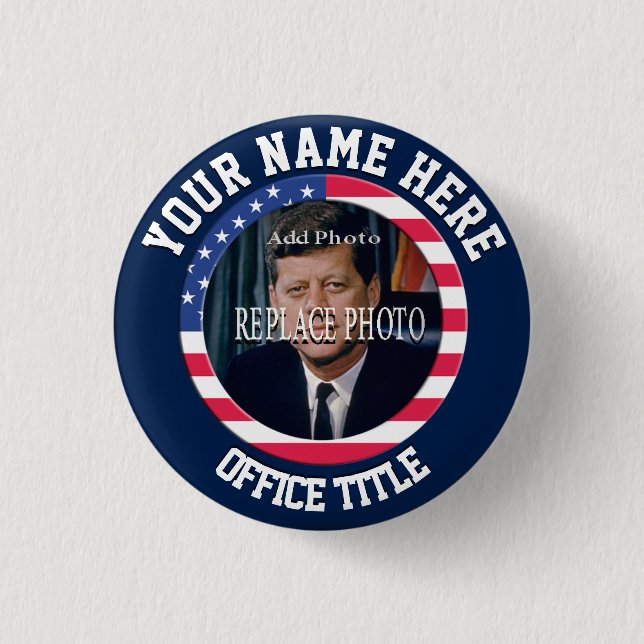 Foto ersetzen | Vorlagenrunde für die Kampagne Button (Vorderseite)