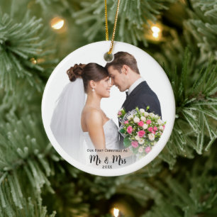Foto Erste Weihnachten Herr und Frau Personalisier Keramik Ornament