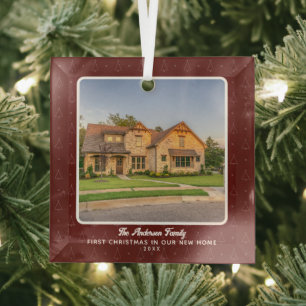 Foto Erste Weihnachten in New Zuhause Ornament Aus Glas