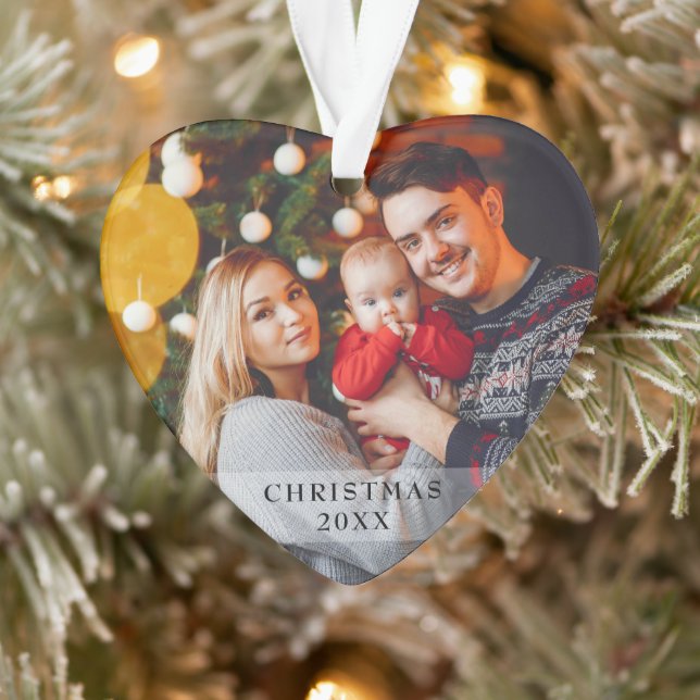 Foto Erste Weihnachtsschneeflocken Ornament (Baum)