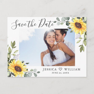 Foto Eukalyptus Sonnenblumen Hochzeit speichern Da Postkarte
