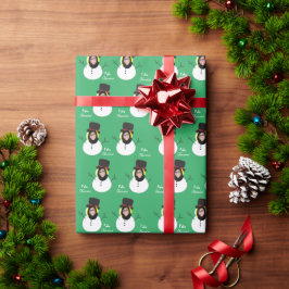 Foto Face Snowman Frohe Weihnachten auf Spanisch Geschenkpapier