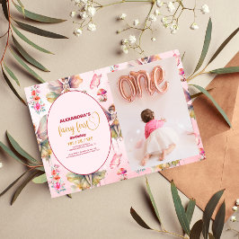 Foto Fairy First Girl's 1. Geburtstag Einladung