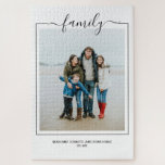 Foto Familie Typografie einzigartig personalisiert<br><div class="desc">Typografisches Foto der Familie, personalisiert durch Ihr Puzzle einzigartig - machen Sie Ihr eigenes Puzzle aus Ricaso - in vielen Größen erhältlich</div>
