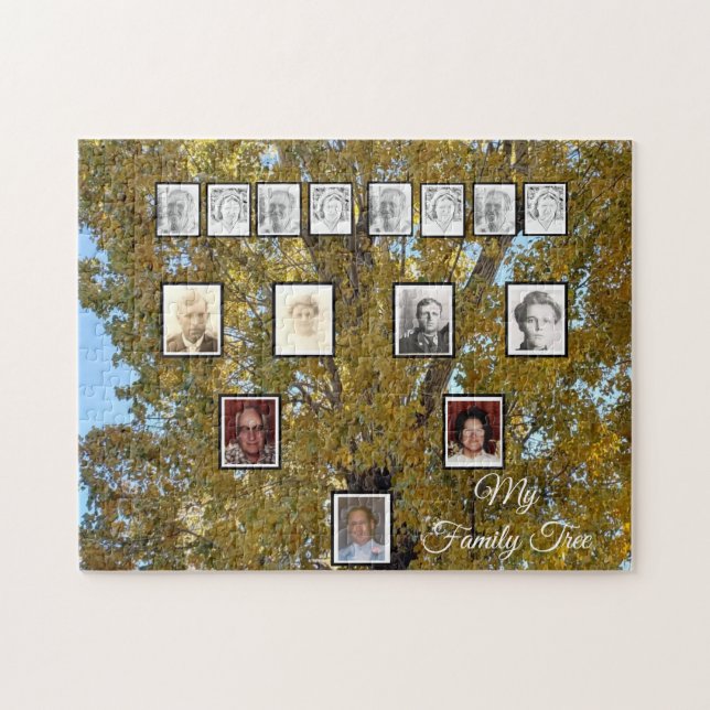 Foto Familienbaum mit Herbstleaves Jigsaw Puzzle (Horizontal)