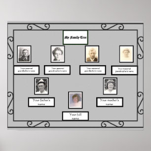 Foto Familienbaum Schmiedeeisen schaut graue Grenz Poster
