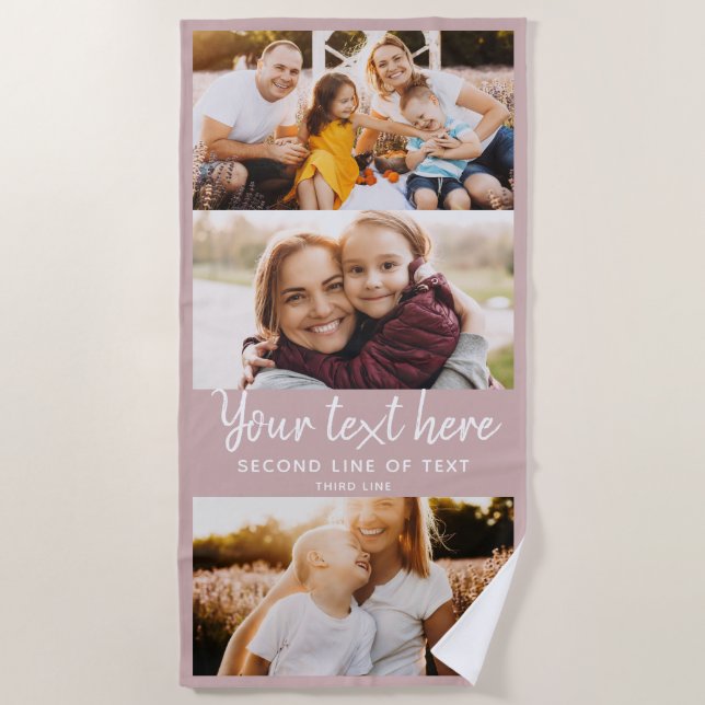 Foto Familienfreundlich Moderner Fun Blush Strandtuch (Vorderseite)