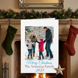 Foto Family "Frohe Weihnachtskarte" Personalisiere Einladung