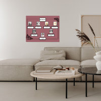Foto Family Tree Rose Zeichnend Grenze auf dunkelr