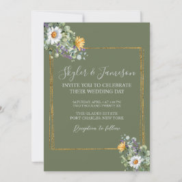 Foto Farbige Wildblume QR Code Hochzeit Einladung