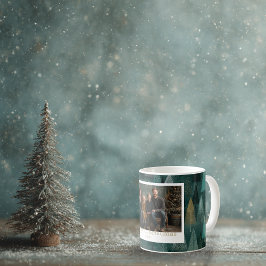 Foto-Feiertags-Grün- & Gold-Bäume-Tasse Kaffeetasse