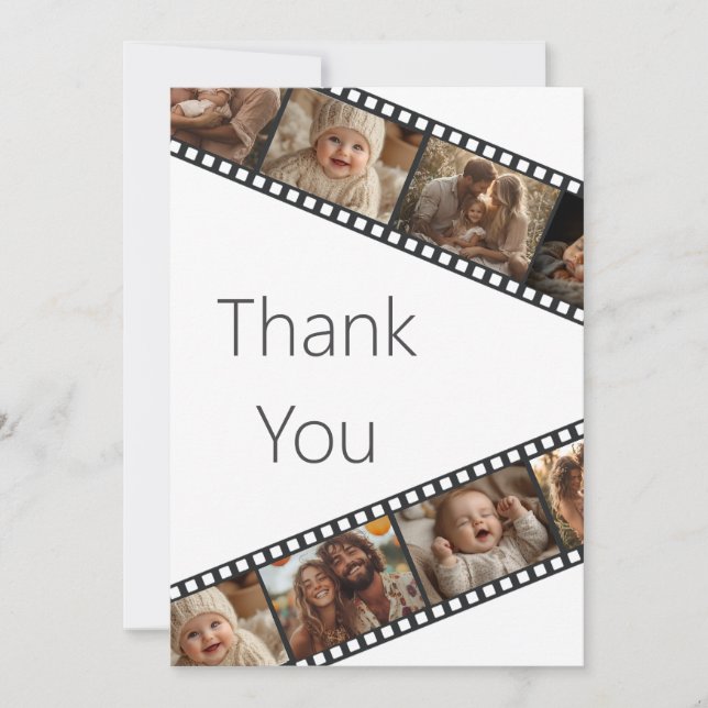 Foto Filmstreifen Danke Karte (Vorderseite)