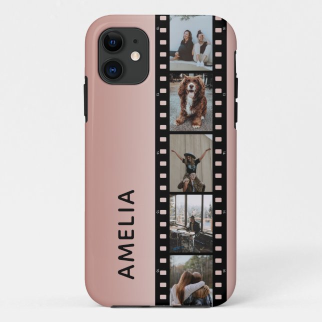 Foto Filmstreifen Imitate Rosa Ombre Personalisier Case-Mate iPhone Hülle (Rückseite)