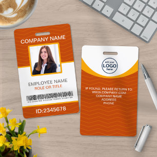 Foto Firmenmitarbeiter Barcode Orange Gelb Ausweis