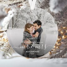 Foto First Christmas Verheiratet White Script