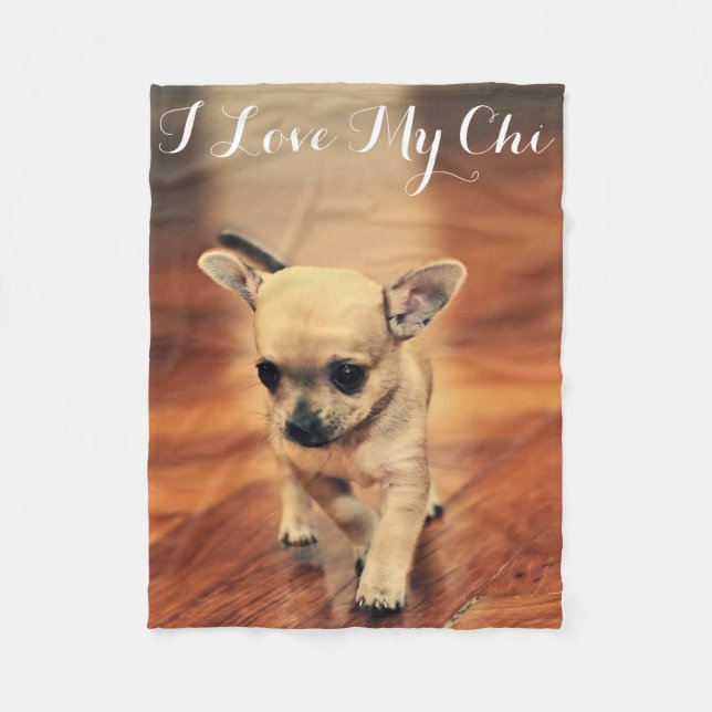 Foto Fleece Blanken I Liebe My Chi (Vorderseite)