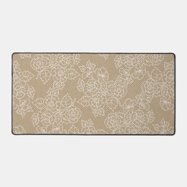 Foto "Floral Lace Kraft" Schreibtischunterlage (Vorderseite)