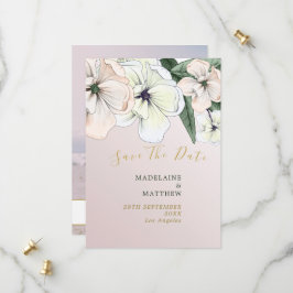 Foto Floral Magnolia Save the Date blush