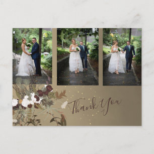 Foto Floral Rustic Floral Wedding Vielen Dank Postkarte