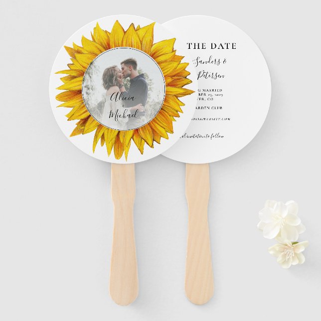 Foto florale rustikale schick Hochzeit speichern S Fächer (Vorne und Hinten)