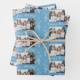 Foto Foliage Weihnachten Weihnachten Happy Holiday Geschenkpapier Set