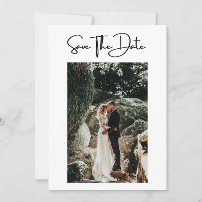Foto Formal Elegante Moderne Hochzeit retten das D Save The Date (Vorderseite)
