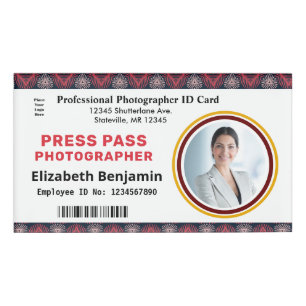 Foto Fotograf-Pass Logo-ID für Mitarbeiter Namenschild