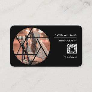 Foto Fotograf QR-Code Professional Schwarz Visitenkarte