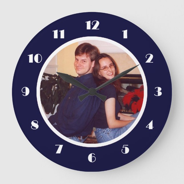 Foto Frame Navy Große Wanduhr (Vorderseite)