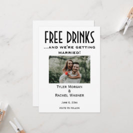 Foto "Free Drinks" Speichern Sie die Daten Einladung