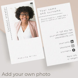 Foto Freelance Content Creator Business Card Visitenkarte