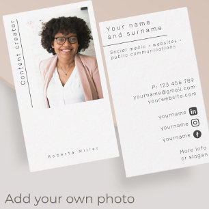Foto Freelance Content Creator Business Card Visitenkarte