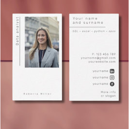 Foto Freelance Data Analyst Business Card Visitenkarte