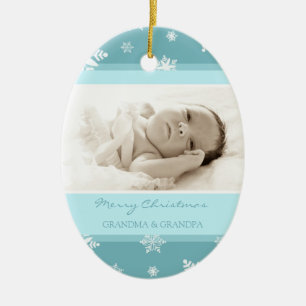 Foto-frohe Weihnacht-Großeltern-Verzierung Keramik Ornament