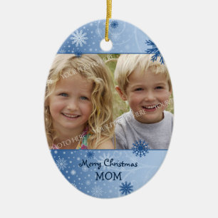 Foto-frohe Weihnacht-Mama-Verzierung Keramikornament