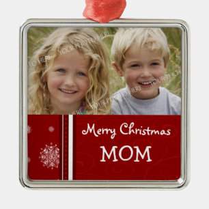 Foto-frohe Weihnacht-Mama-Verzierung Ornament Aus Metall