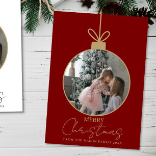 Foto-Frohe-Weihnachten-Christbaumkugeln-Photokarte Karte