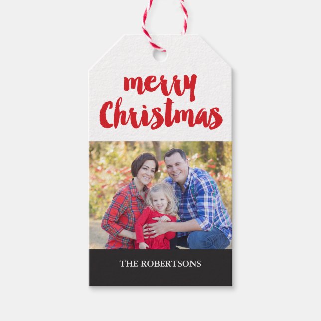 Foto Frohe Weihnachten Geschenkanhänger (Vorderseite)