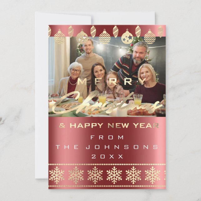 Foto Frohe Weihnachten glücklich Neujahr Burgund (Vorderseite)