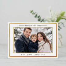 Foto Frohe Weihnachten Goldfolie Elegante Karte