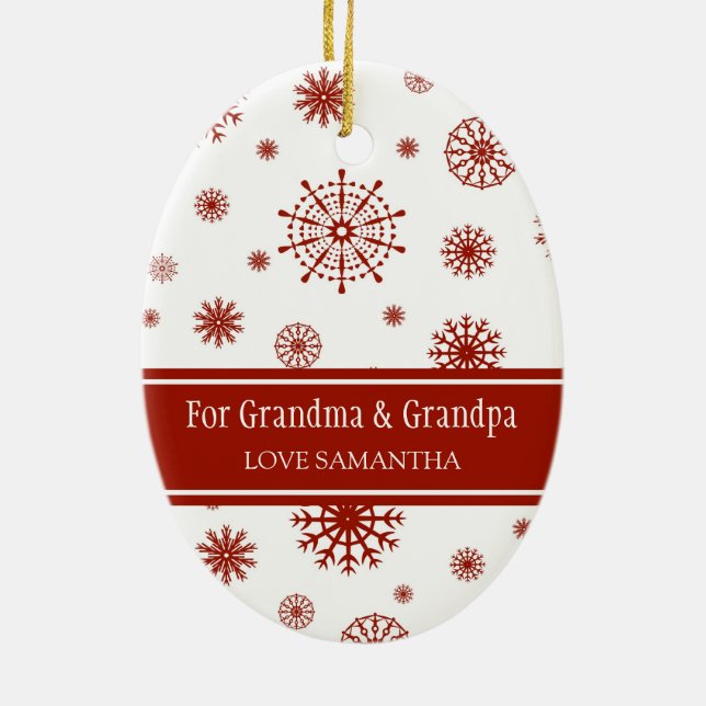 Foto Frohe Weihnachten Großeltern Ornament Rot (Hinten)