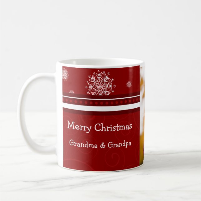 Foto Frohe Weihnachten Großeltern Tasse (Links)