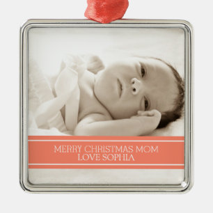 Foto Frohe Weihnachten Mama Ornament Coral