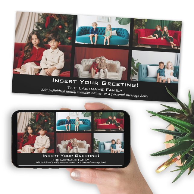 Foto - Frohe Weihnachten mit 5 Foto Collage (Add photos to this Christmas card and download a copy to send electronically or post on social media)
