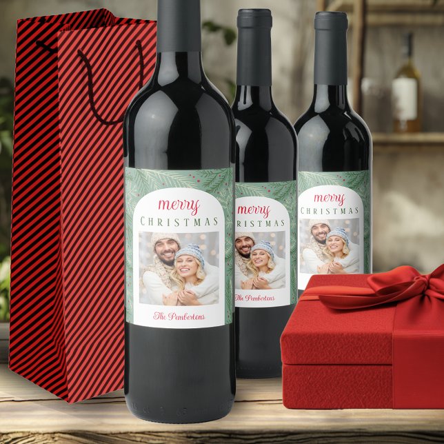 Foto Frohe Weihnachten Weinetikett (Von Creator hochgeladen)