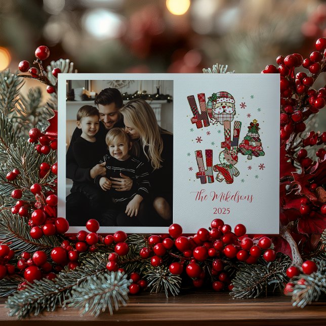 Foto FRustic Patchwork Ho Ho Ho Weihnachten (Von Creator hochgeladen)