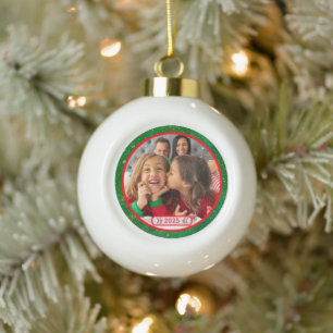 Foto Fun Stomping Rentiers Keramik Kugel-Ornament