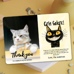 Foto Funny Black Cat Geburtstag Danke Karte