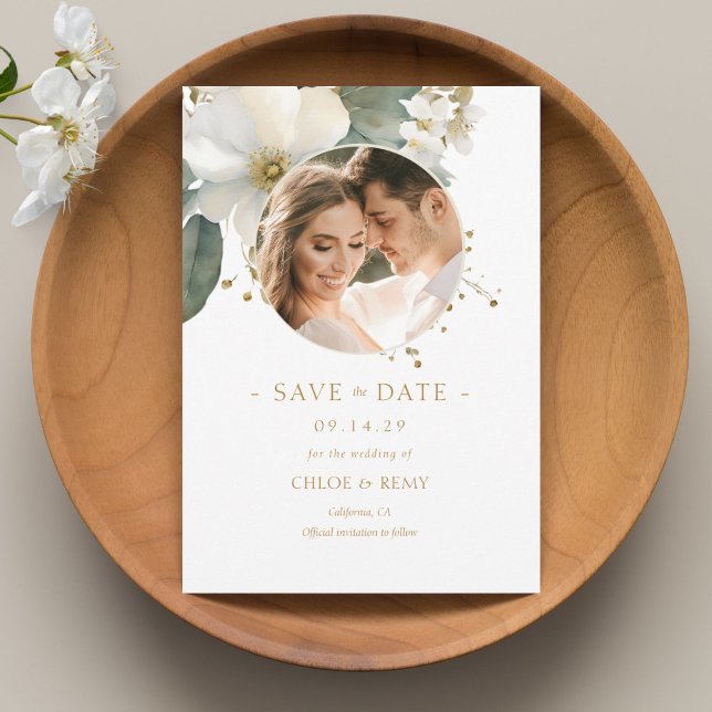 Foto für Aquarellfolien-Hochzeit Speichern Sie das Einladung (Von Creator hochgeladen)